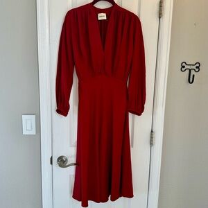 Authentic Khaite Dress Midi Red Sz 6